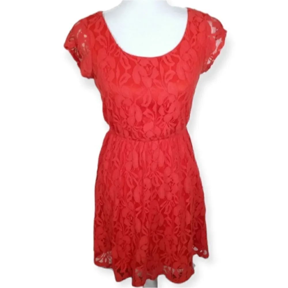 XHILARATION ORANGE LACE DRESS SZ.S EUC
